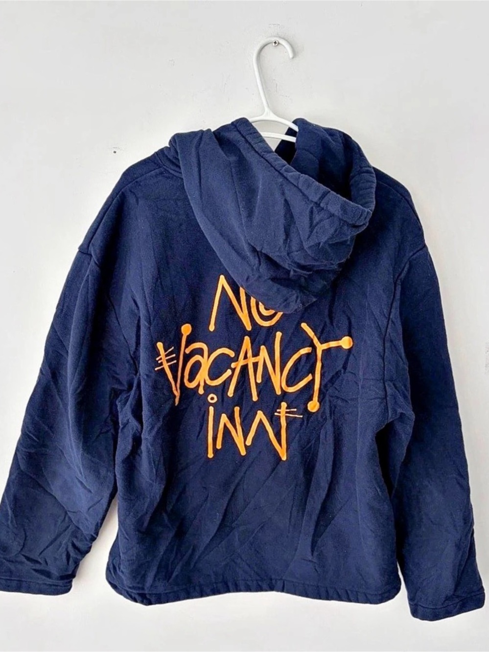 Stussy x No Vacancy Inn Navy Fleece Hoodie Size M